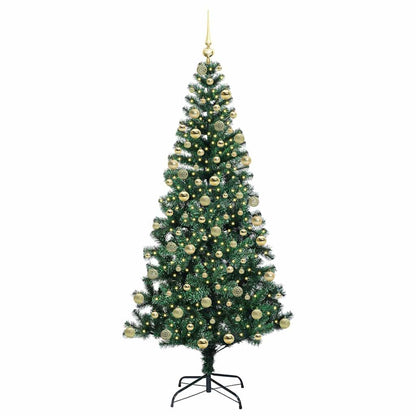 vidaXL Artificial Pre-lit Christmas Tree Green 180 cm PVC and Metal 3