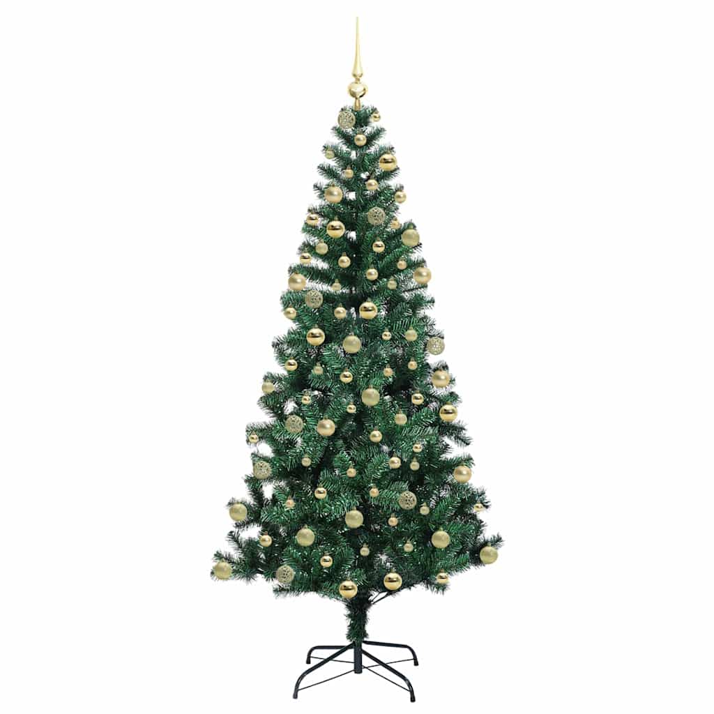 vidaXL Artificial Pre-lit Christmas Tree Green 180 cm PVC and Metal 4