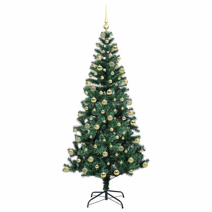vidaXL Artificial Pre-lit Christmas Tree Green 180 cm PVC and Metal 4