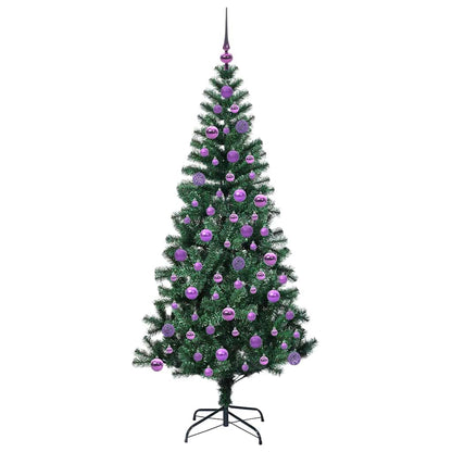 vidaXL Artificial Pre-lit Christmas Tree Green 180 cm PVC and Metal 4