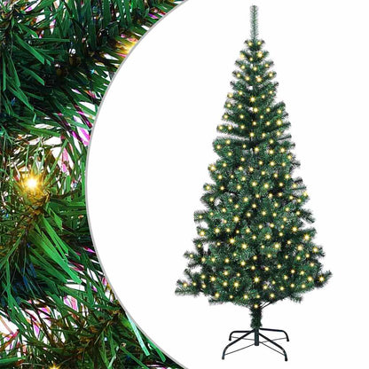 vidaXL Artificial Pre-lit Christmas Tree Green 240 cm PVC and Metal 2