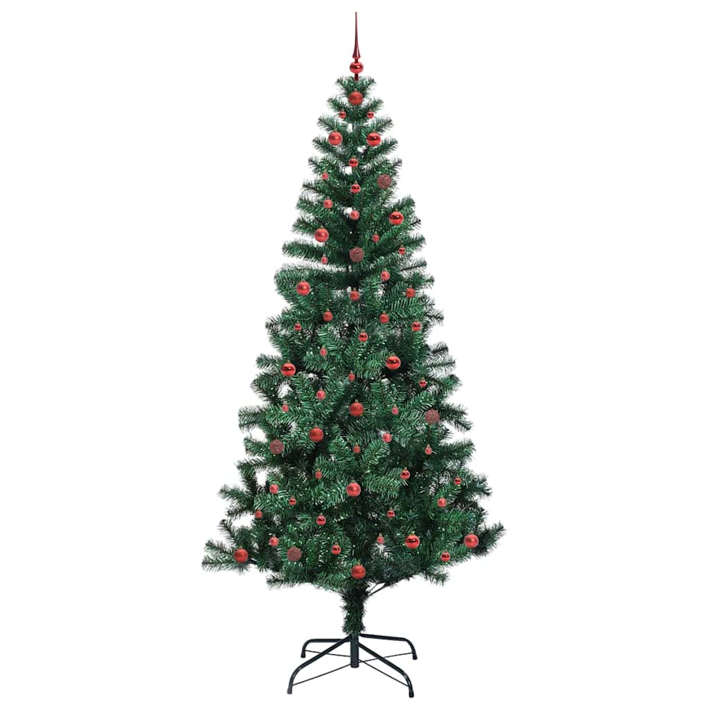 vidaXL Artificial Pre-lit Christmas Tree Green 240 cm PVC and Metal 4