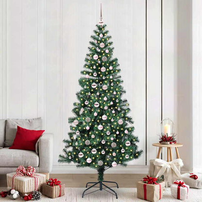 vidaXL Artificial Pre-lit Christmas Tree Green PVC and Metal 240 cm