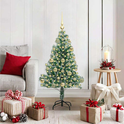 vidaXL Artificial Christmas Tree Snow Flocked with LED Light 120 cm 1