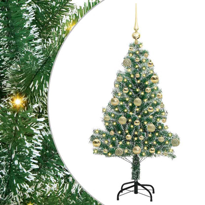 vidaXL Artificial Christmas Tree Snow Flocked with LED Light 120 cm 2