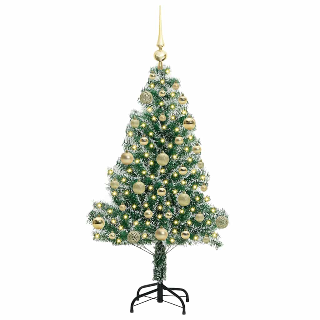 vidaXL Artificial Christmas Tree Snow Flocked with LED Light 120 cm 3
