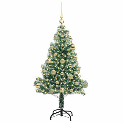 vidaXL Artificial Christmas Tree Snow Flocked with LED Light 120 cm 3