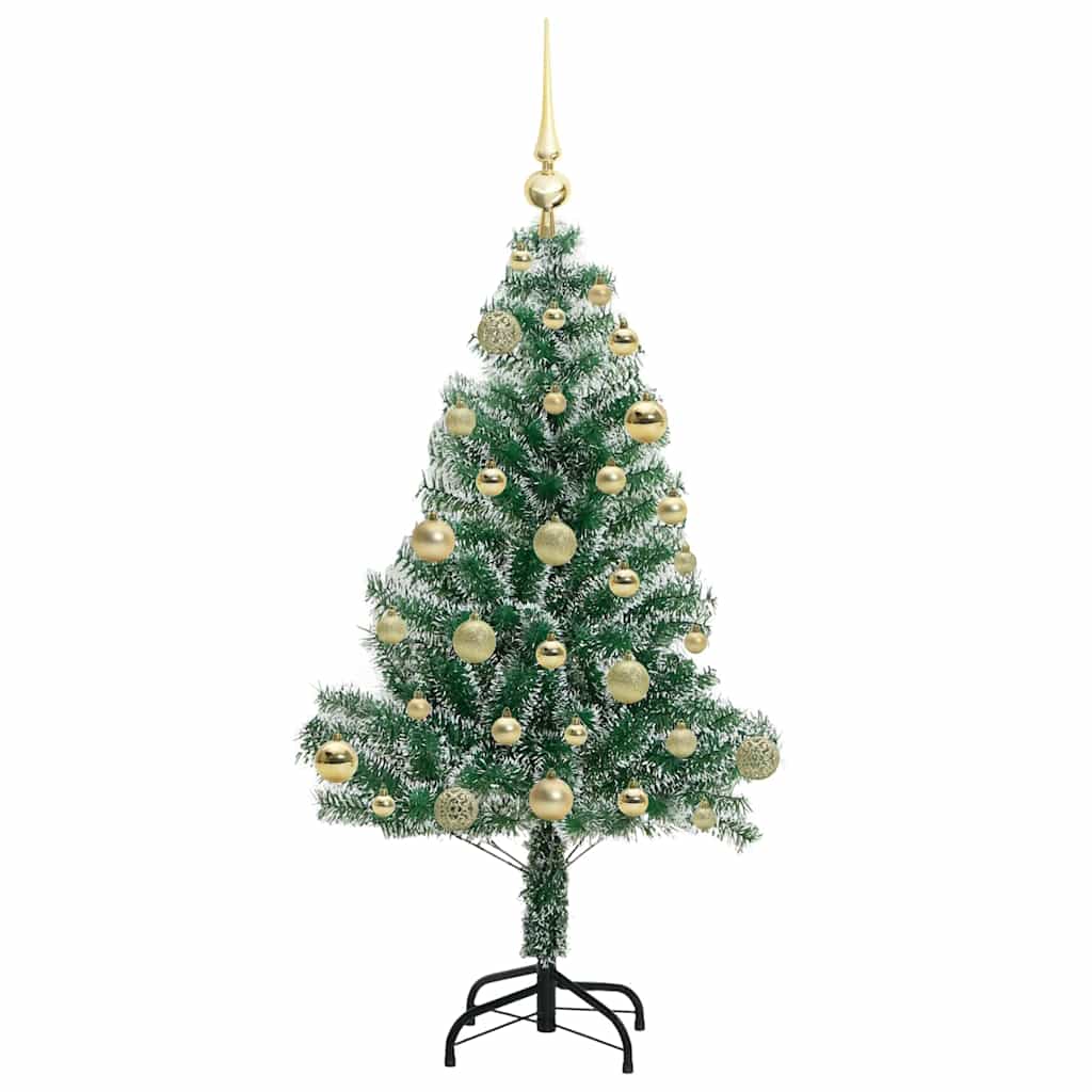 vidaXL Artificial Christmas Tree Snow Flocked with LED Light 120 cm 4