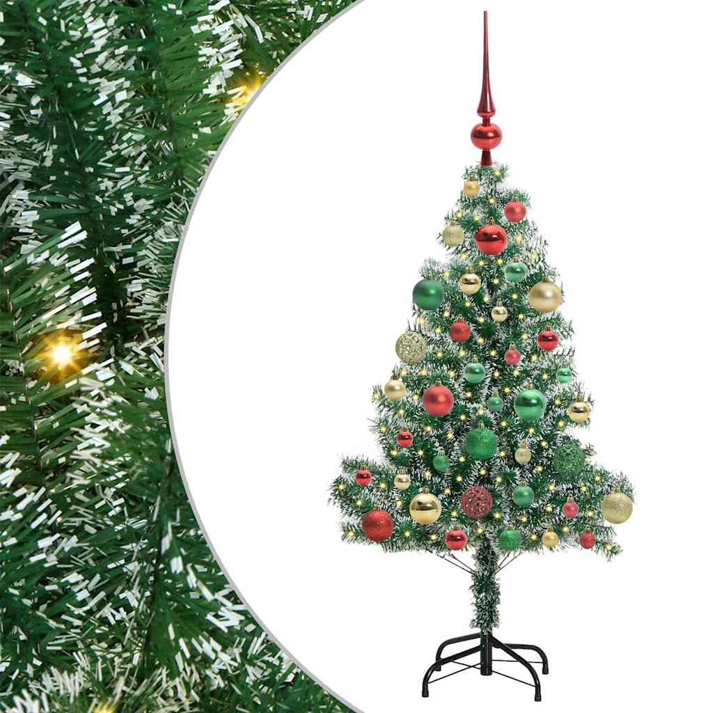 vidaXL Artificial Christmas Tree Snow Flocked with LED Light 120 cm 2