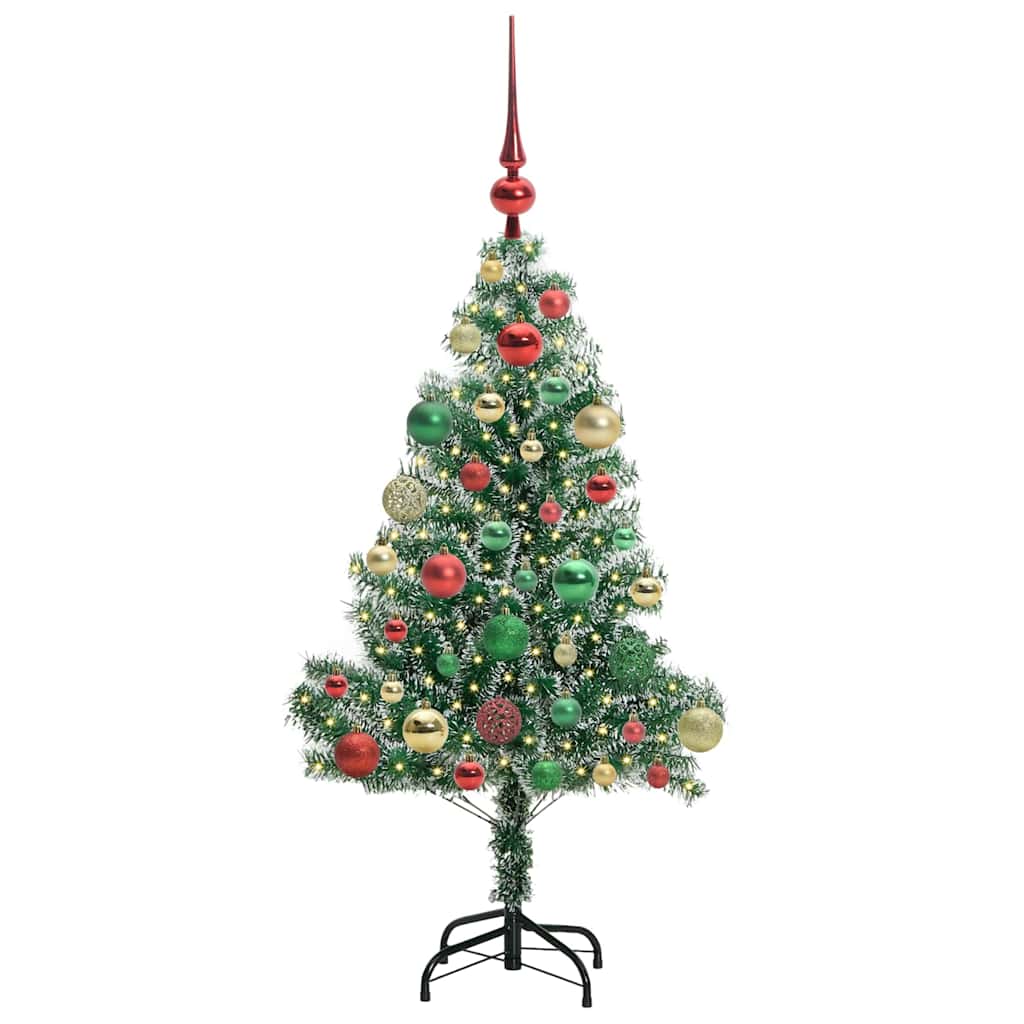 vidaXL Artificial Christmas Tree Snow Flocked with LED Light 120 cm 3