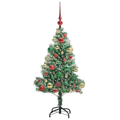 vidaXL Artificial Christmas Tree Snow Flocked with LED Light 120 cm 3