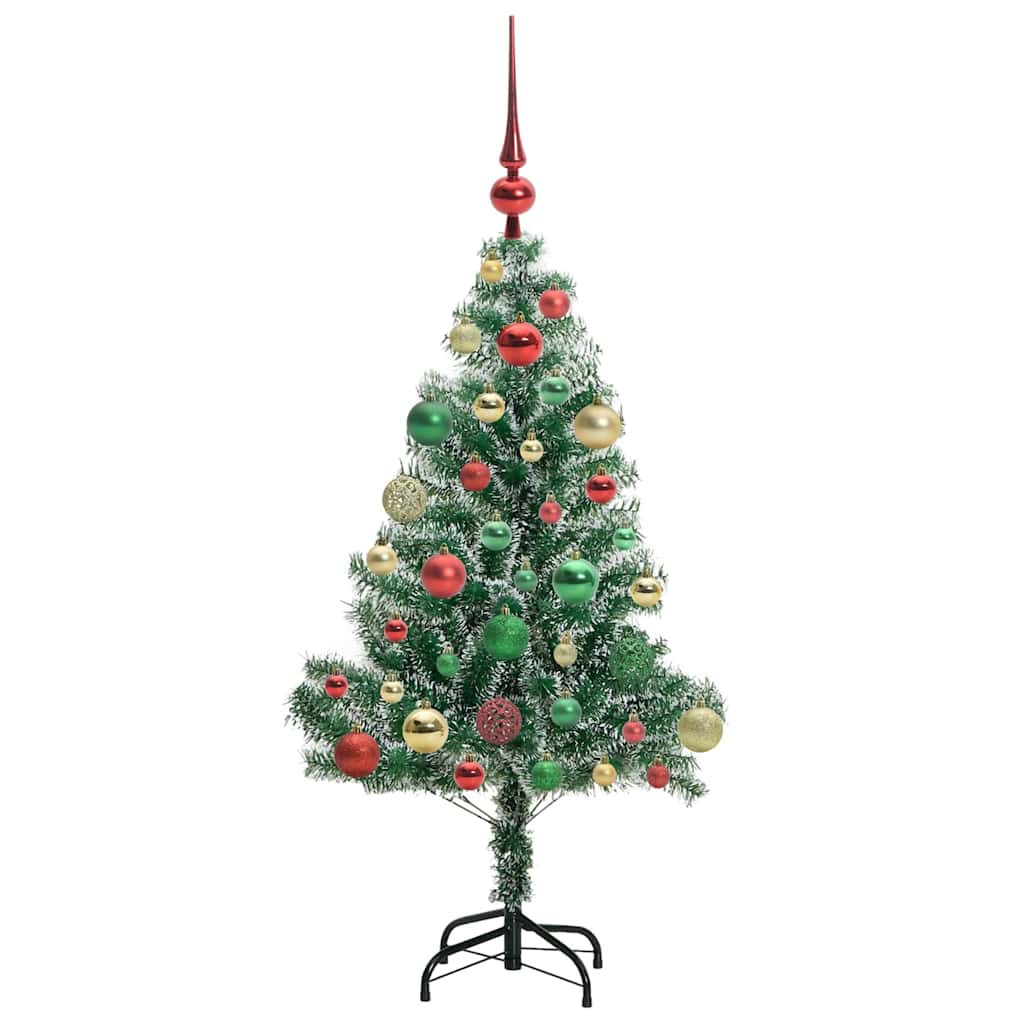 vidaXL Artificial Christmas Tree Snow Flocked with LED Light 120 cm 6