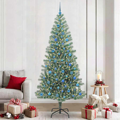 Artificial Christmas Tree Snow Flocked with LED Light 240 cm with LEDs&blue balls