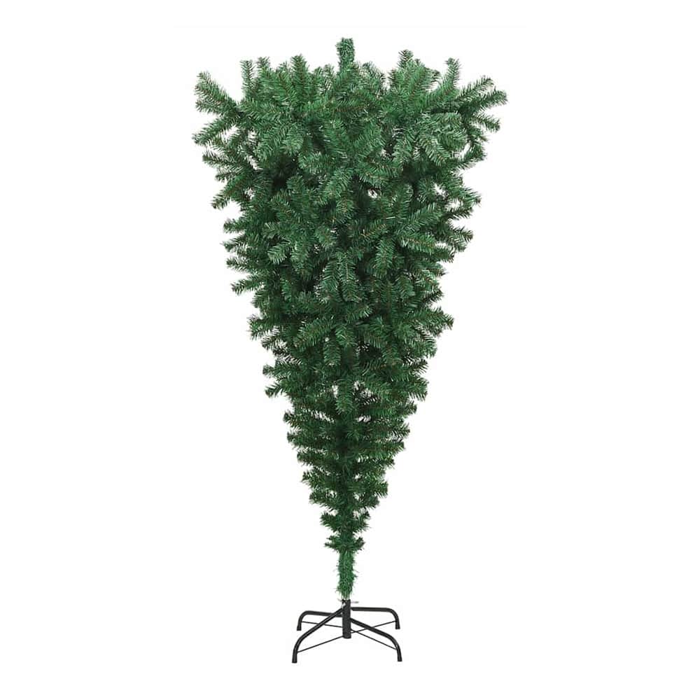 Upside-down Artificial Pre-lit Christmas Tree with Ball Set PVC Width 180 cm without balls