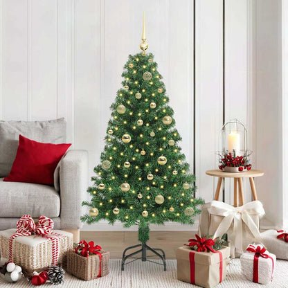 vidaXL Artificial Christmas Tree with 150 LEDs with Stand Green 150 cm 1