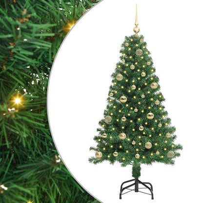 vidaXL Artificial Christmas Tree with 150 LEDs with Stand Green 150 cm 2