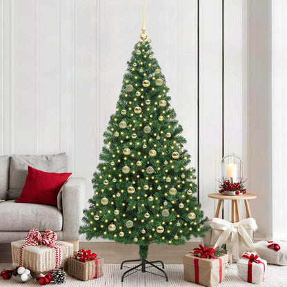 vidaXL Artificial Christmas Tree with 300 LEDs with Stand Green 210 cm 1