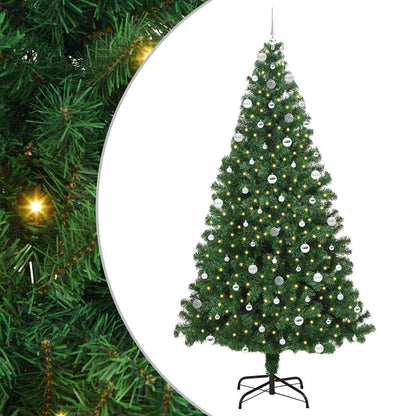 vidaXL Artificial Christmas Tree with 300 LEDs with Stand Green 240 cm 2