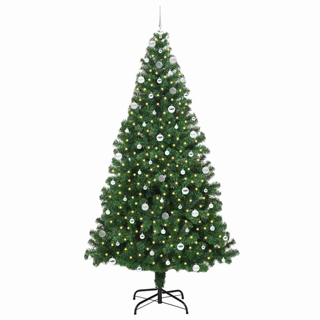 vidaXL Artificial Christmas Tree with 300 LEDs with Stand Green 240 cm 3
