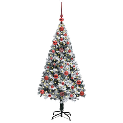 Artificial Christmas Tree White 120 cm Width 120 cm with 61 red balls