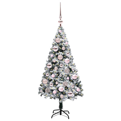 Artificial Christmas Tree White 120 cm Width 120 cm with 61 pink balls