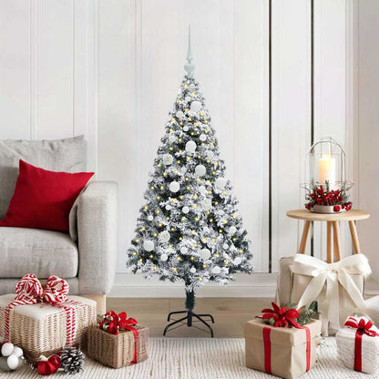 Artificial Christmas Tree White 120 cm Width 120 cm with 61 white balls