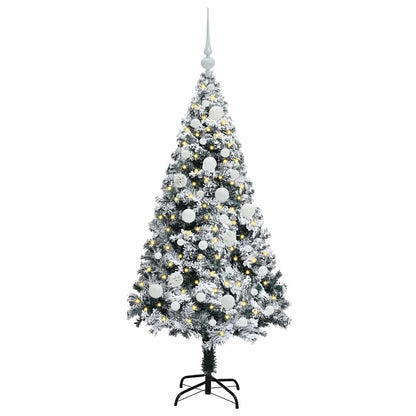 Artificial Christmas Tree White 120 cm Width 120 cm with 61 white balls
