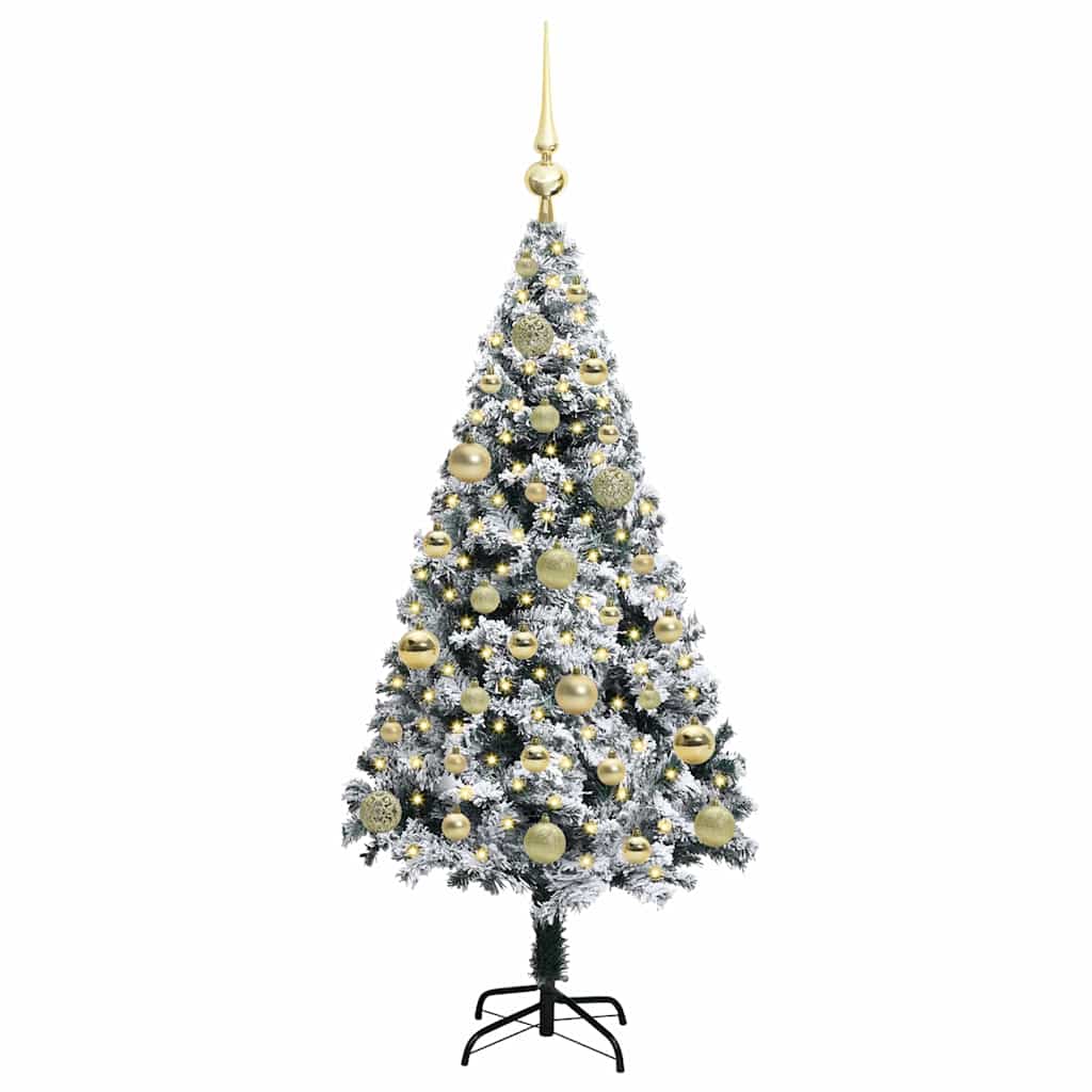Artificial Christmas Tree White 120 cm Width 120 cm with 61 golden balls