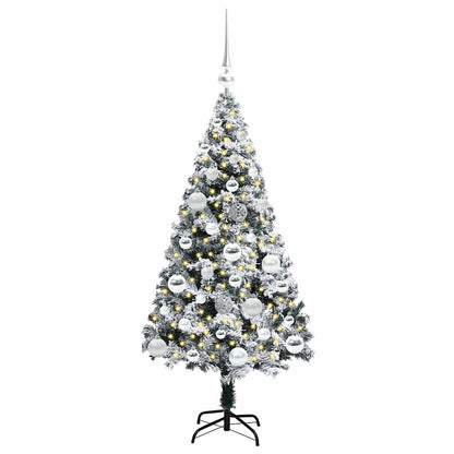 Artificial Christmas Tree White 120 cm Width 120 cm with 61 silver balls