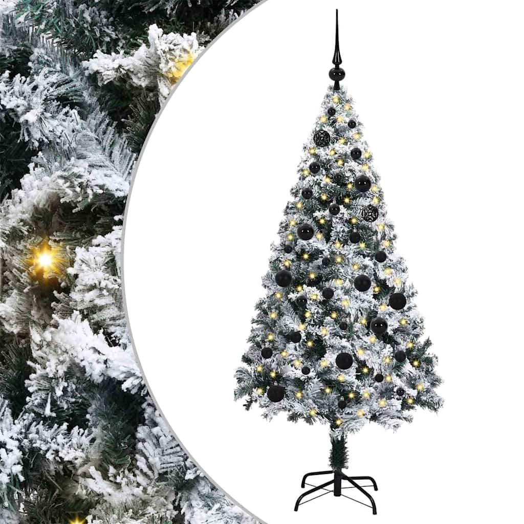 vidaXL Artificial Christmas Tree with 150 LEDs with Stand White 150 cm 2