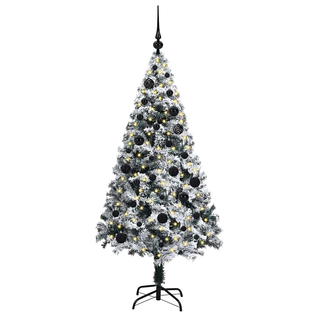 vidaXL Artificial Christmas Tree with 150 LEDs with Stand White 150 cm 3