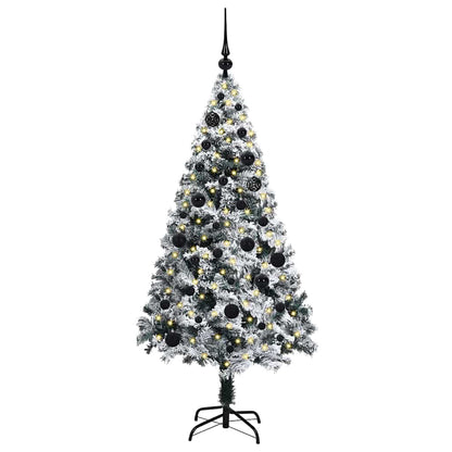 vidaXL Artificial Christmas Tree with 150 LEDs with Stand White 150 cm 3