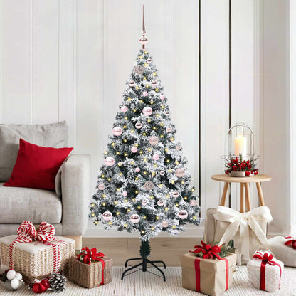 vidaXL Artificial Christmas Tree with 150 LEDs with Stand White 150 cm 1