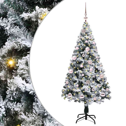 vidaXL Artificial Christmas Tree with 150 LEDs with Stand White 150 cm 2