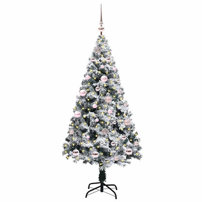 vidaXL Artificial Christmas Tree with 150 LEDs with Stand White 150 cm 3