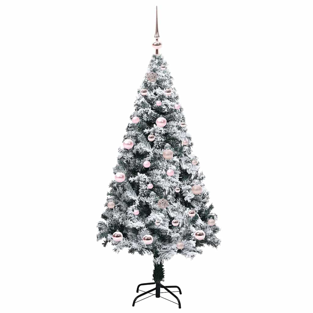 vidaXL Artificial Christmas Tree with 150 LEDs with Stand White 150 cm 4