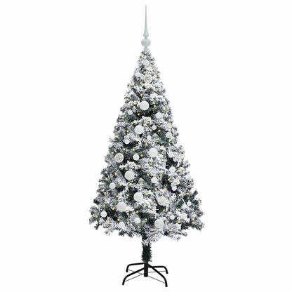 vidaXL Artificial Christmas Tree with 150 LEDs with Stand White 150 cm 3