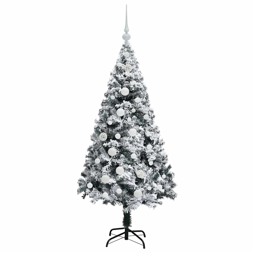 vidaXL Artificial Christmas Tree with 150 LEDs with Stand White 150 cm 4