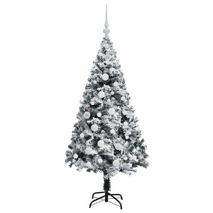 vidaXL Artificial Christmas Tree with 150 LEDs with Stand White 150 cm 4
