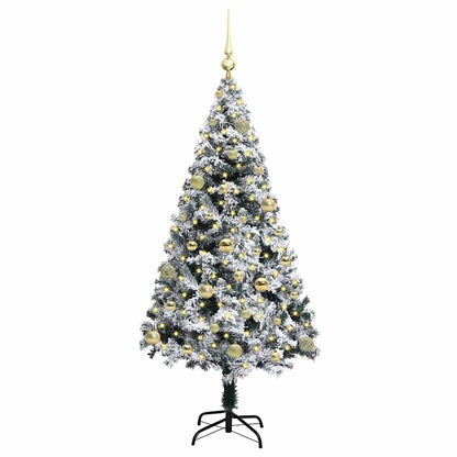 vidaXL Artificial Christmas Tree with 150 LEDs with Stand White 150 cm 3