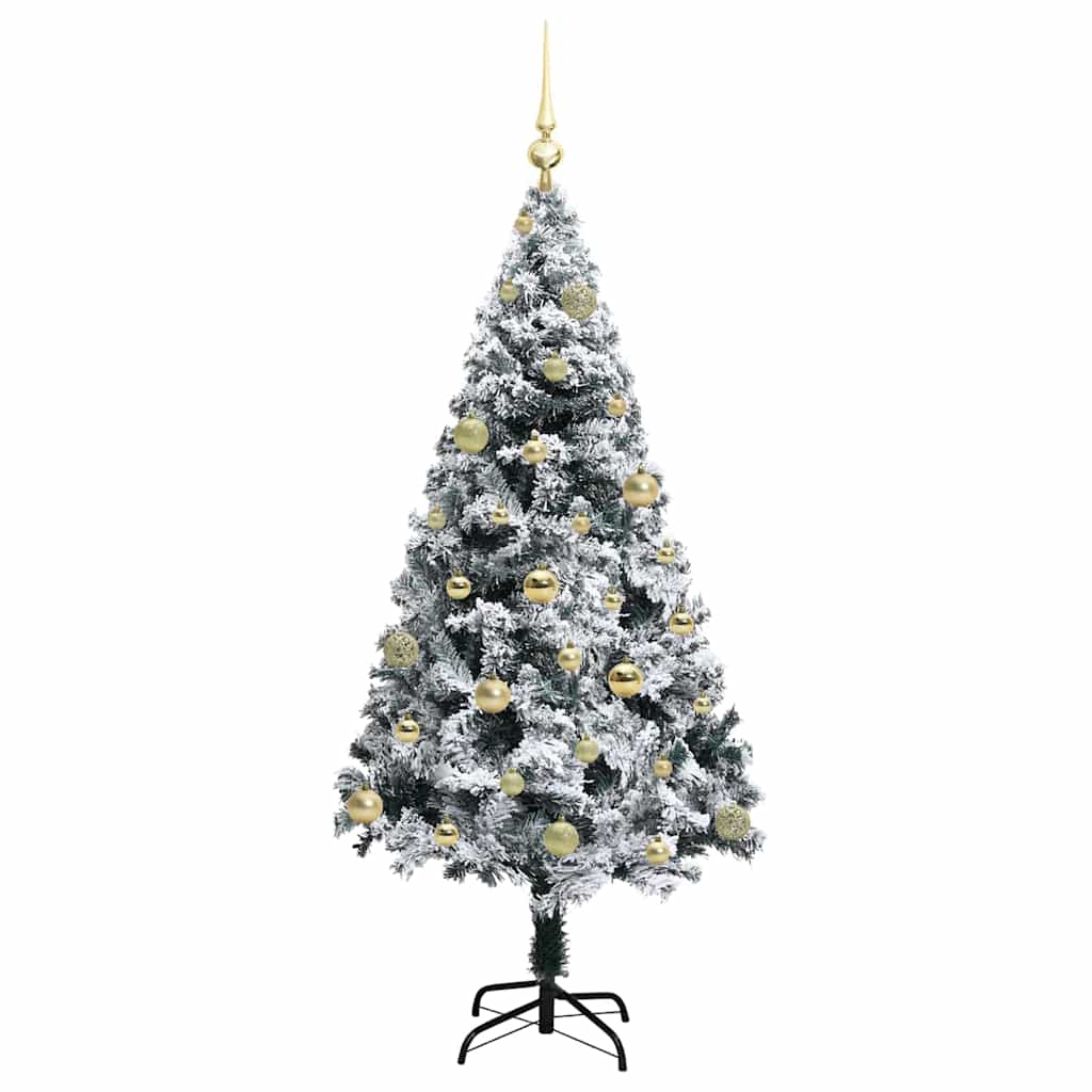 vidaXL Artificial Christmas Tree with 150 LEDs with Stand White 150 cm 4