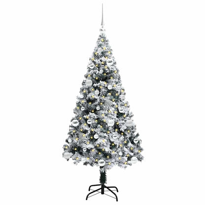 vidaXL Artificial Christmas Tree with 150 LEDs with Stand White 150 cm 3