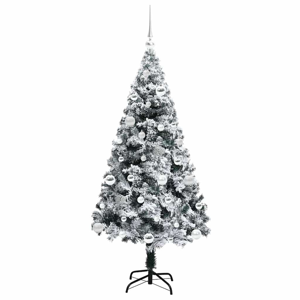 vidaXL Artificial Christmas Tree with 150 LEDs with Stand White 150 cm 4