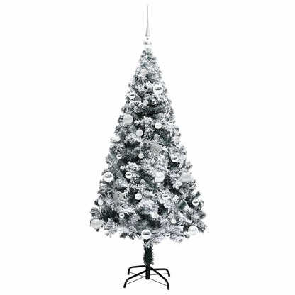 vidaXL Artificial Christmas Tree with 150 LEDs with Stand White 150 cm 4