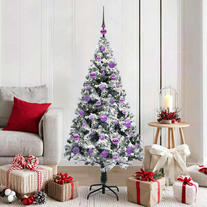 vidaXL Artificial Christmas Tree with 150 LEDs with Stand White 150 cm 1