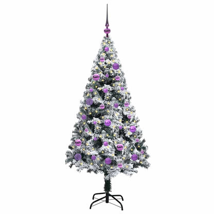 vidaXL Artificial Christmas Tree with 150 LEDs with Stand White 150 cm 3