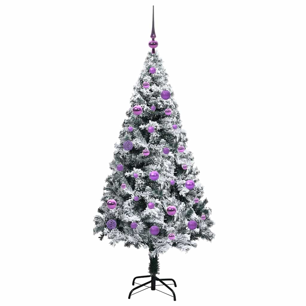 vidaXL Artificial Christmas Tree with 150 LEDs with Stand White 150 cm 4