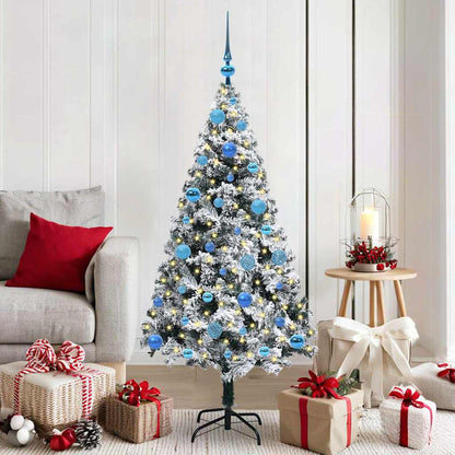 vidaXL Artificial Christmas Tree with 150 LEDs with Stand White 150 cm 1