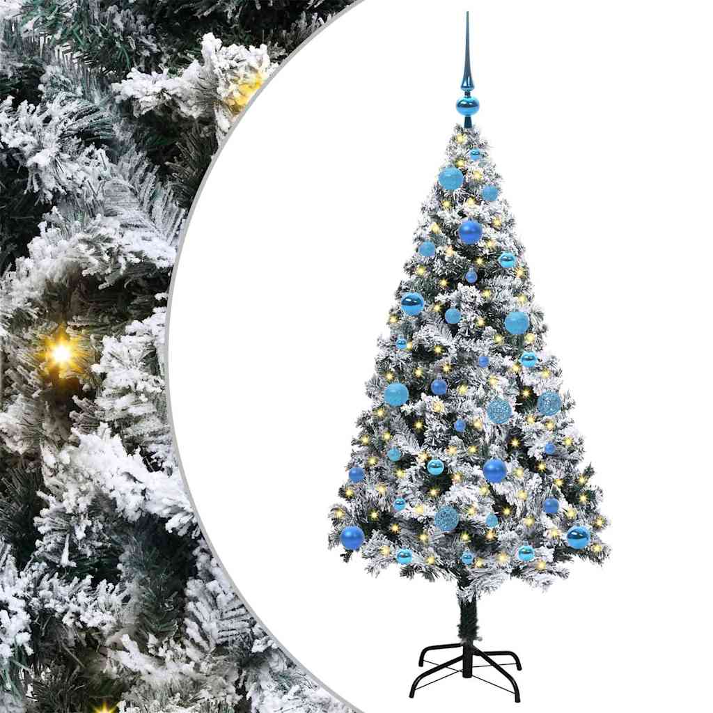 vidaXL Artificial Christmas Tree with 150 LEDs with Stand White 150 cm 2