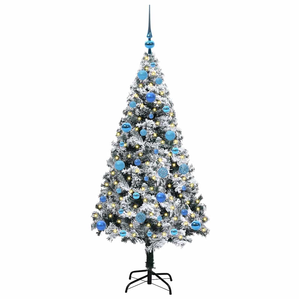 vidaXL Artificial Christmas Tree with 150 LEDs with Stand White 150 cm 3